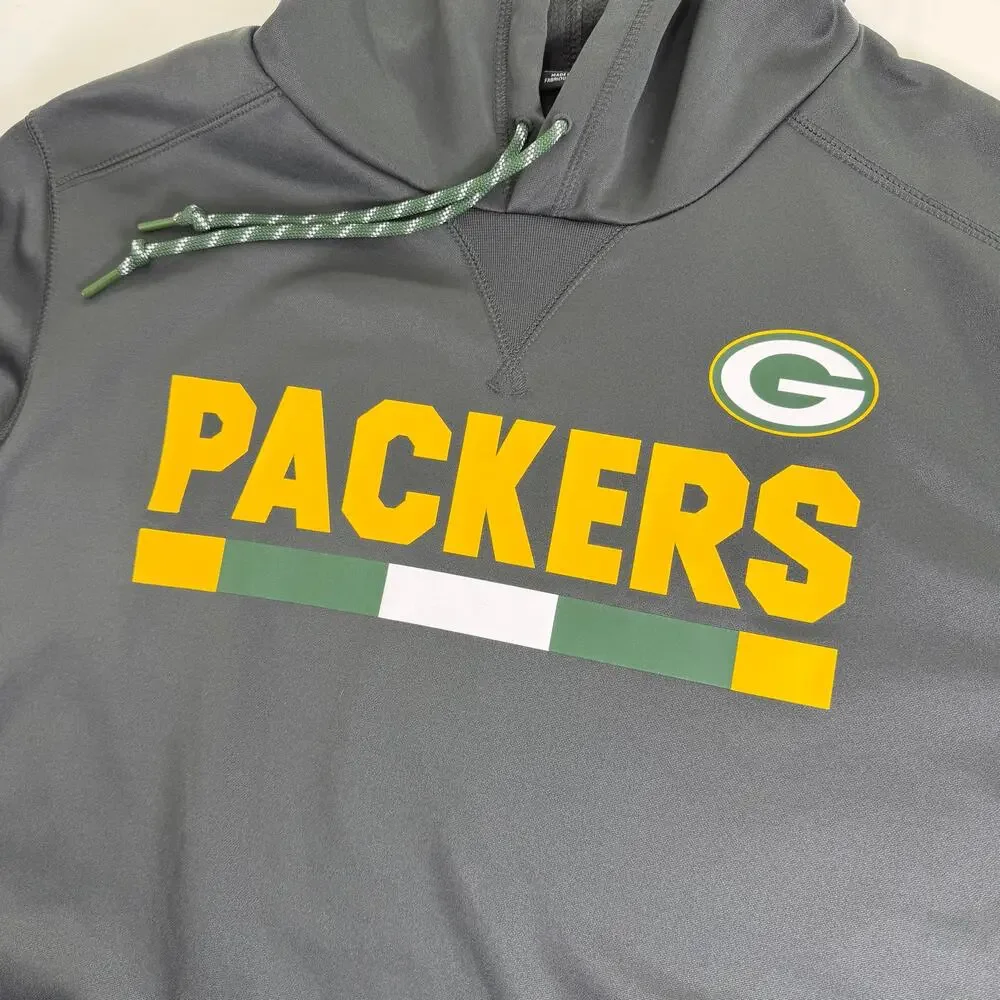 Nike Green Bay Packers Dri-Fit Hoodie Men's Large Dark Grey NFL Sweatshirt